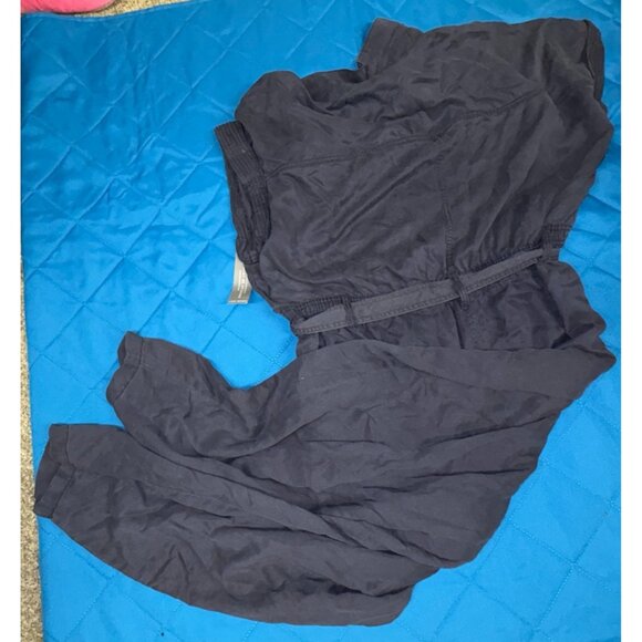 Lane Bryant Utility Jumpsuit Size 24 Navy Blue Button Front Belted NWT - Picture 12 of 12